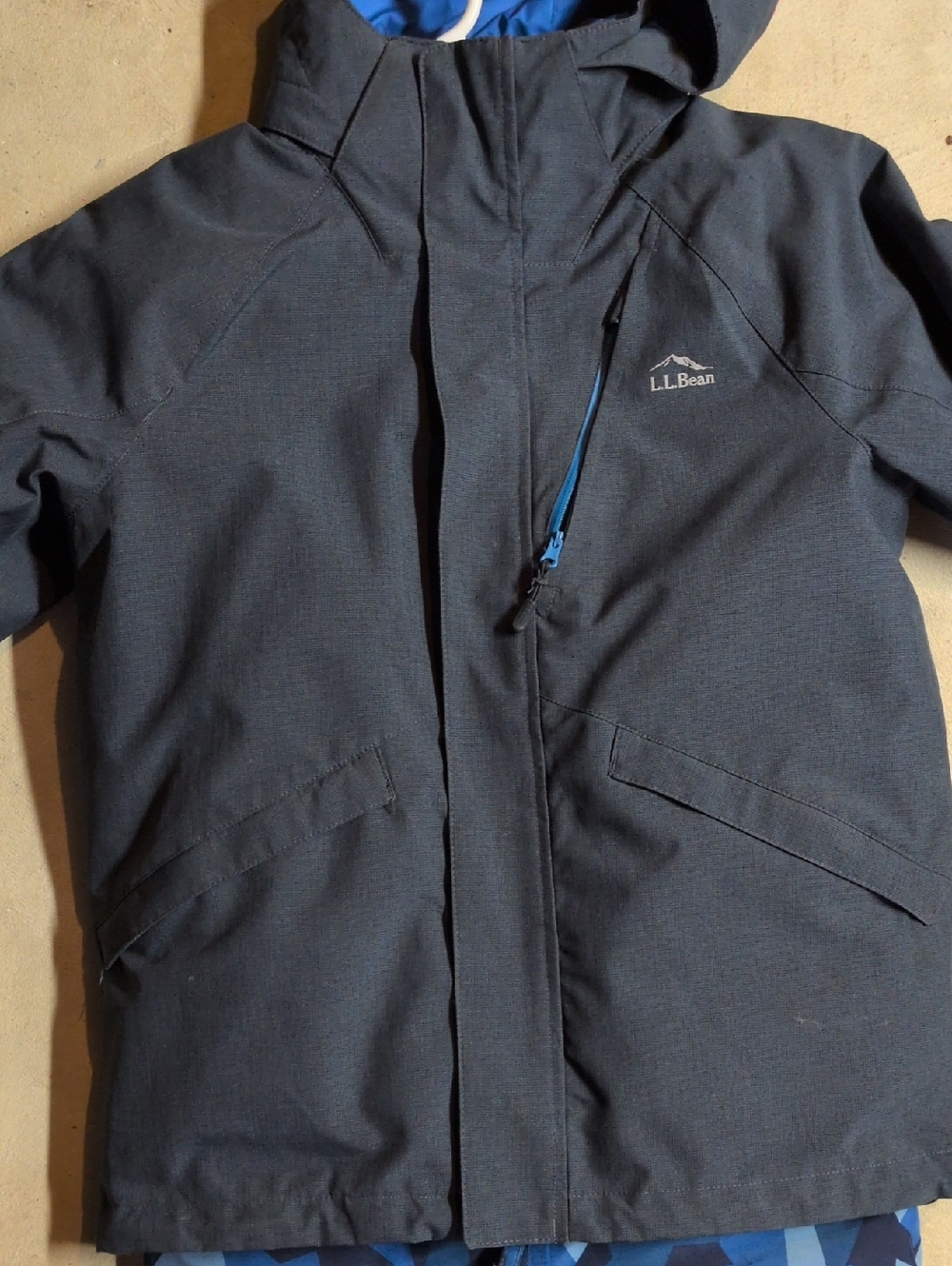 L.L. Bean Dark Navy Hooded Outdoor Jacket